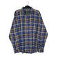 Mens Blue Woolrich Trout Run Thick Flannel Plaid Long Sleeve Shirt