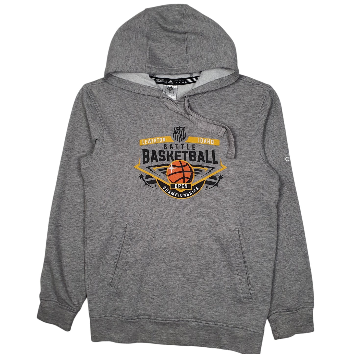 Mens Grey Adidas Battle Basketball Hoodie Jumper