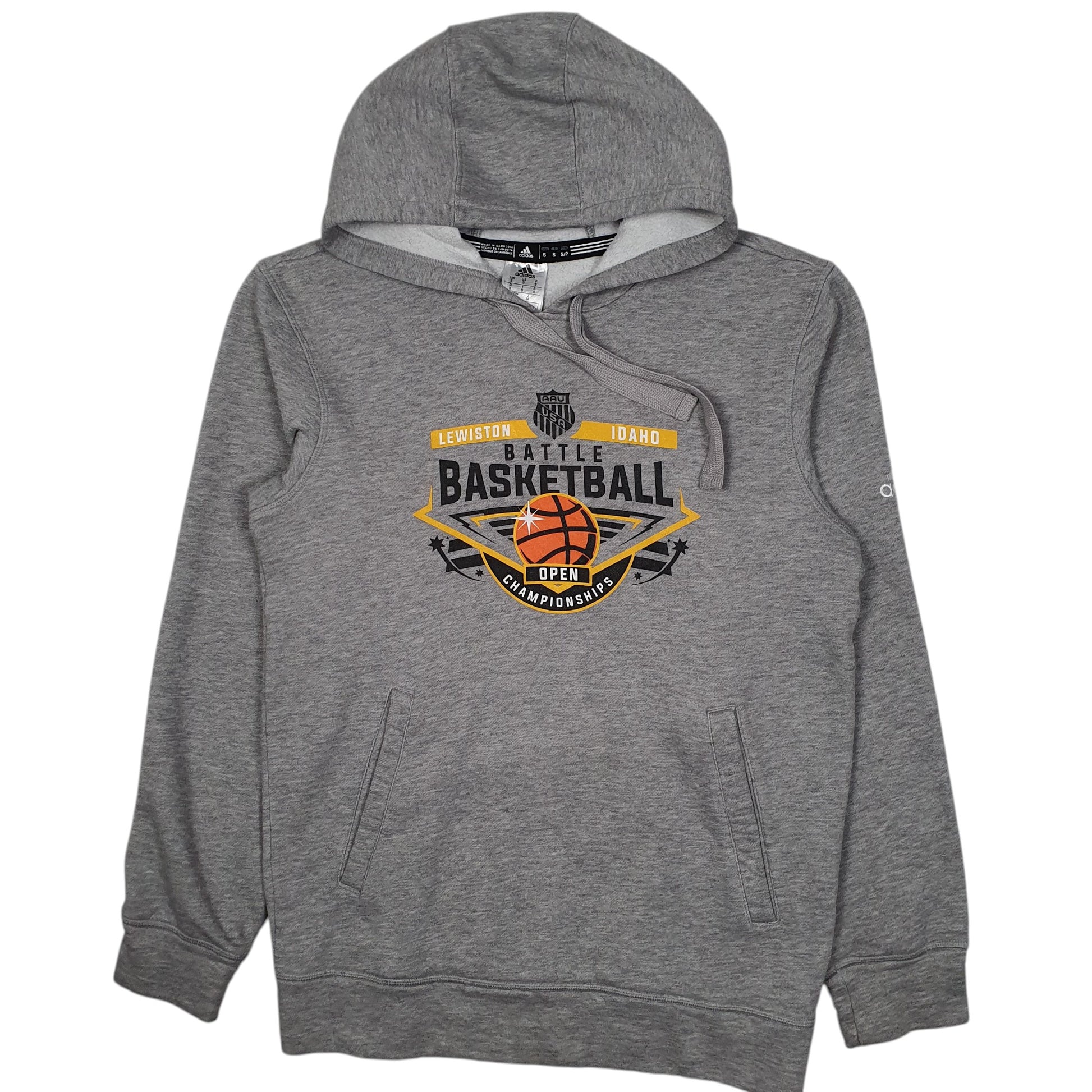 Mens Grey Adidas Battle Basketball Hoodie Jumper