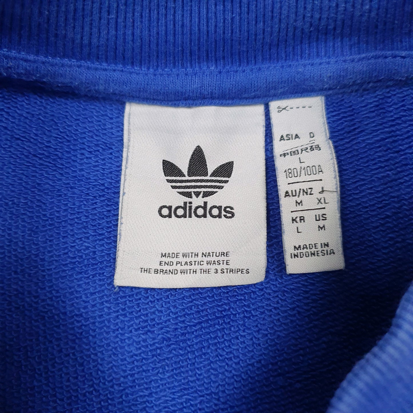 Mens Blue Adidas Baggy Crewneck Jumper