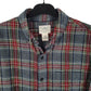 Mens Grey L.L.Bean Thick Flannel Plaid  Shirt