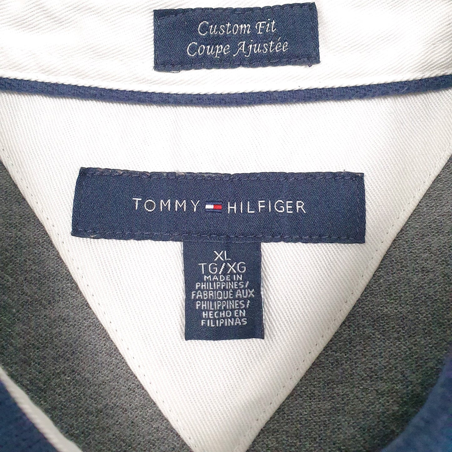 Mens Grey Tommy Hilfiger  Hoodie Polo Shirt