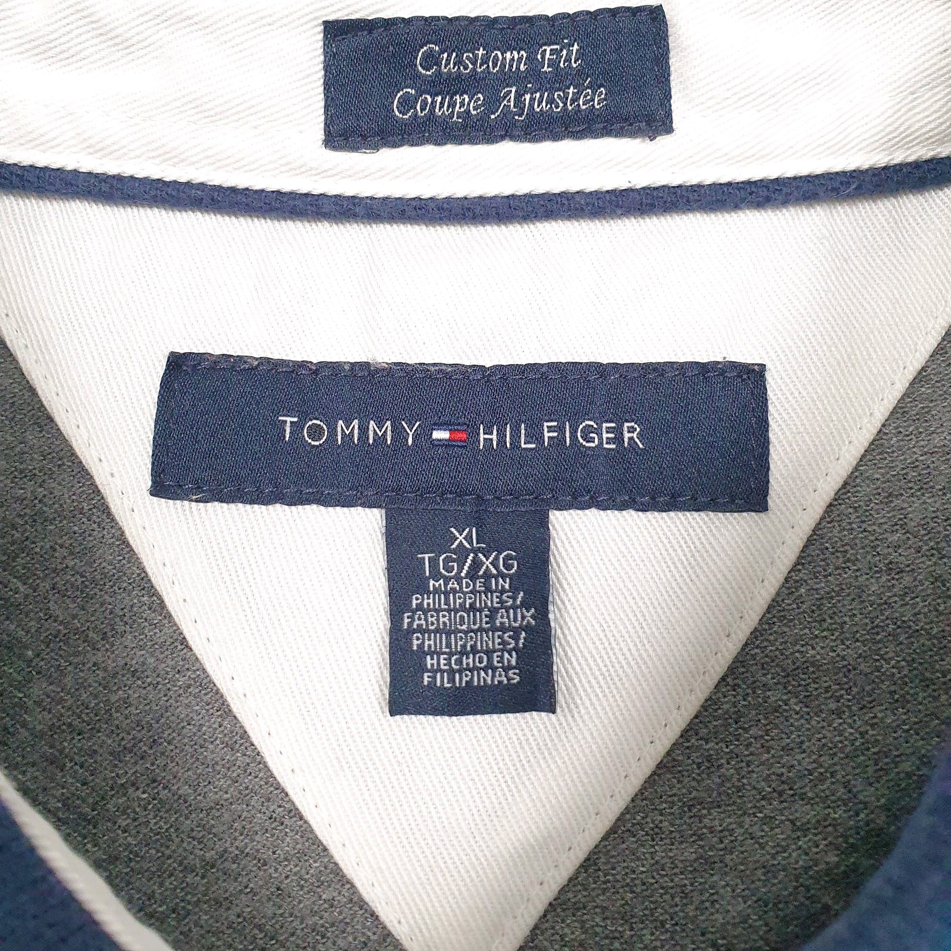 Mens Grey Tommy Hilfiger  Hoodie Polo Shirt