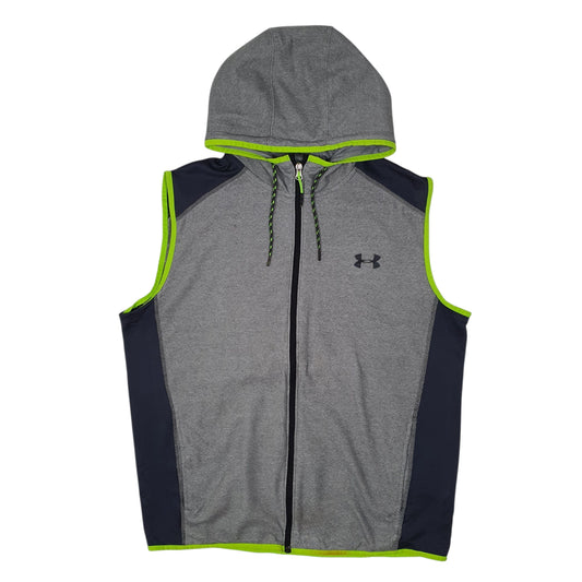Mens Grey Under Armour Hoodie Boxing Workout Gilet Jumper