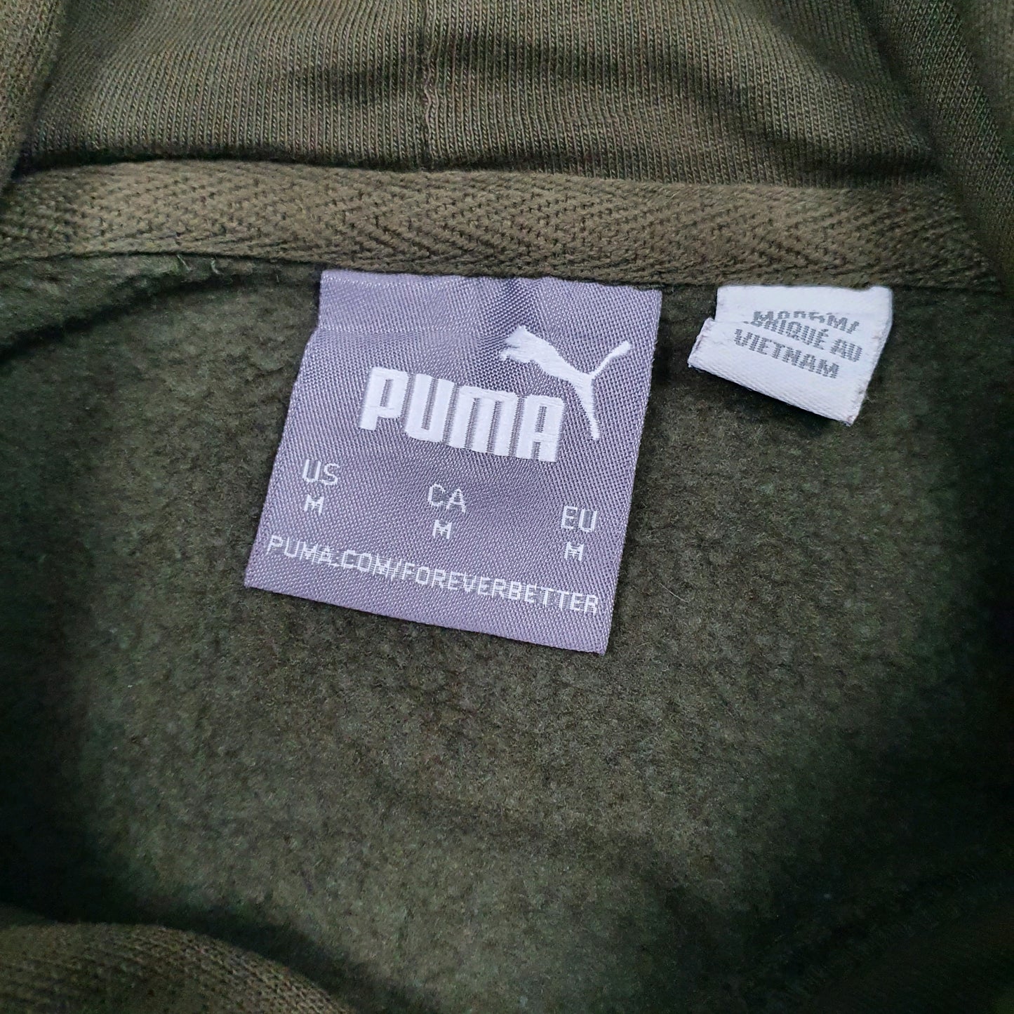 Mens Green Puma Spellout Hoodie Jumper