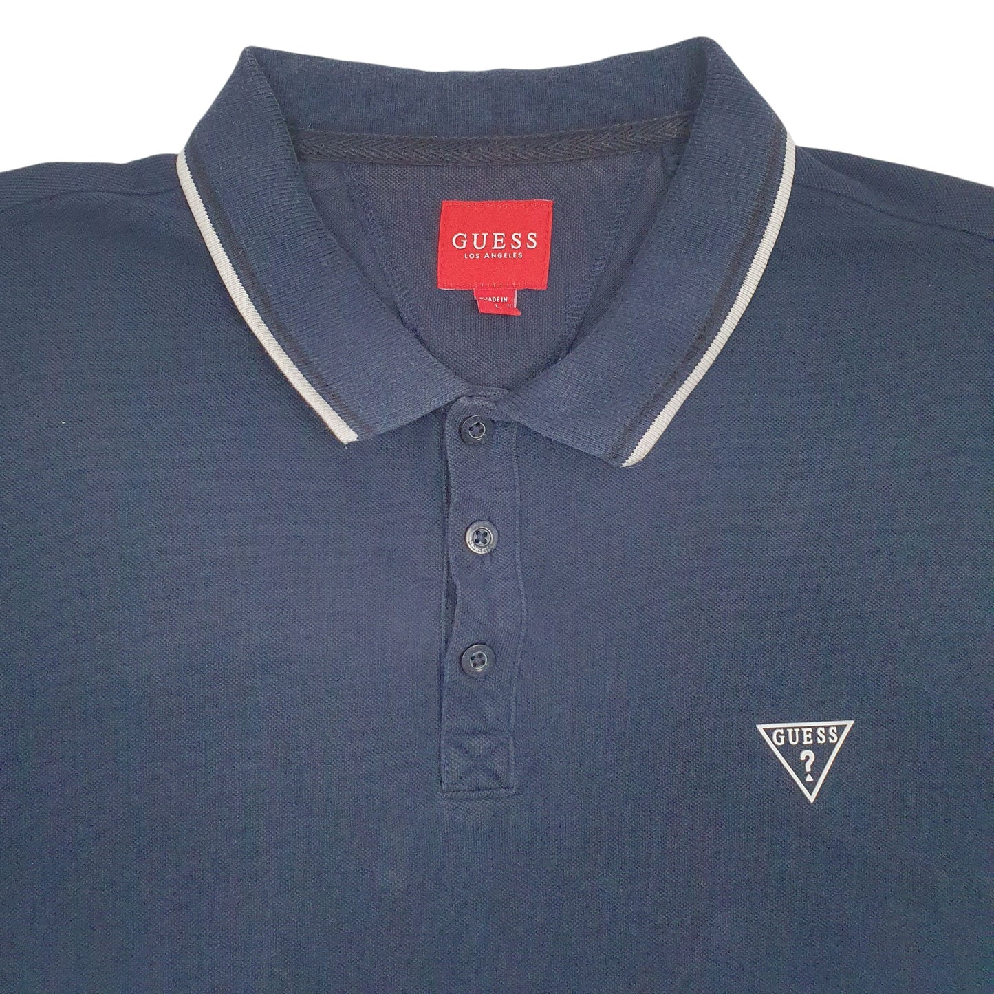 Mens Navy Guess   Polo Shirt