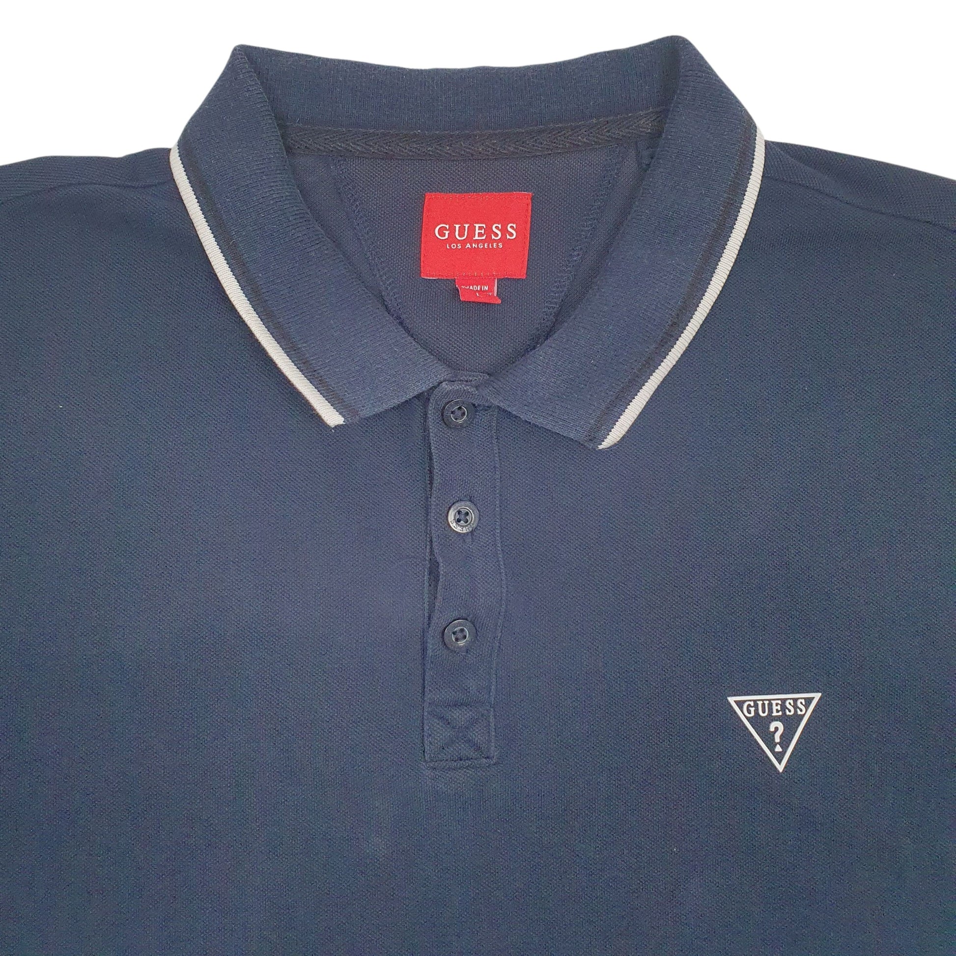 Mens Navy Guess   Polo Shirt