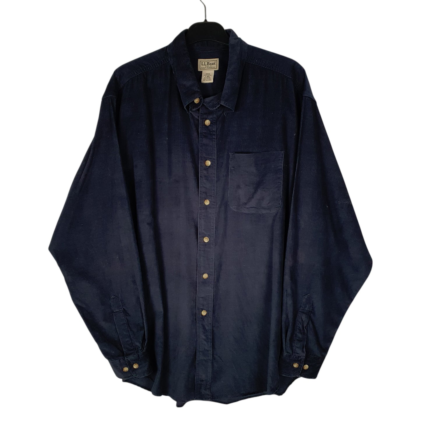 Mens Navy L.L.Bean Corduroy Long Sleeve Shirt