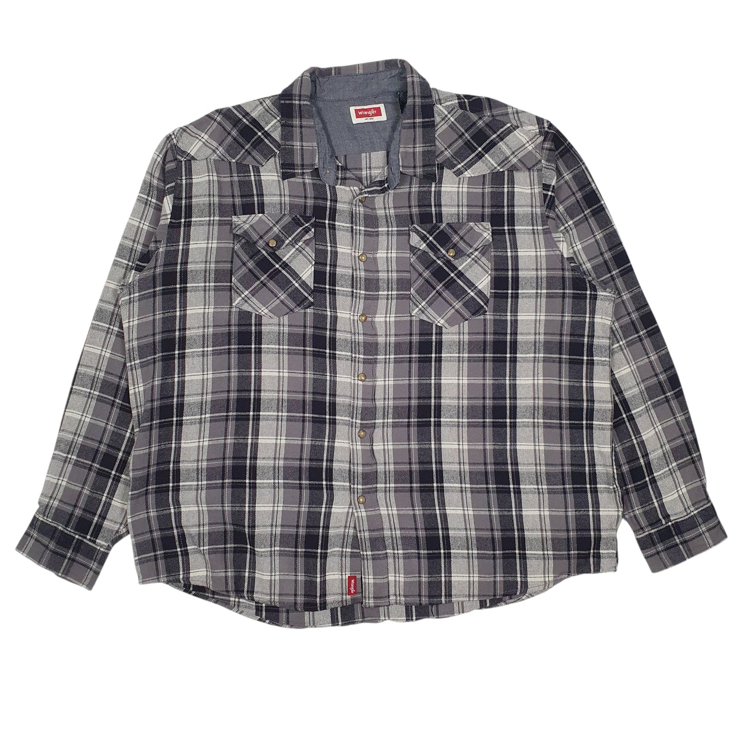 Mens Grey Wrangler Pearl Snap  Coat