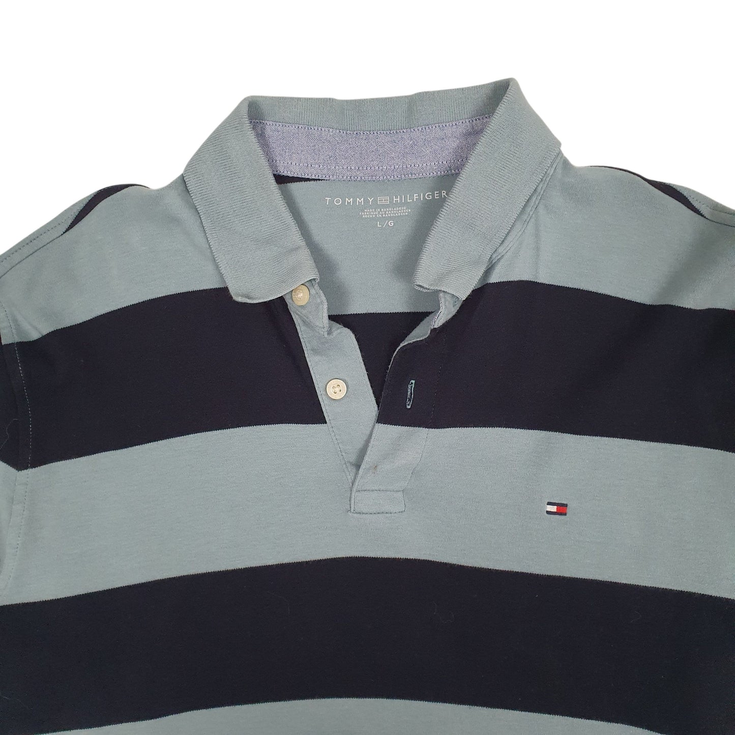 Mens Blue Tommy Hilfiger  Crewneck Polo Shirt