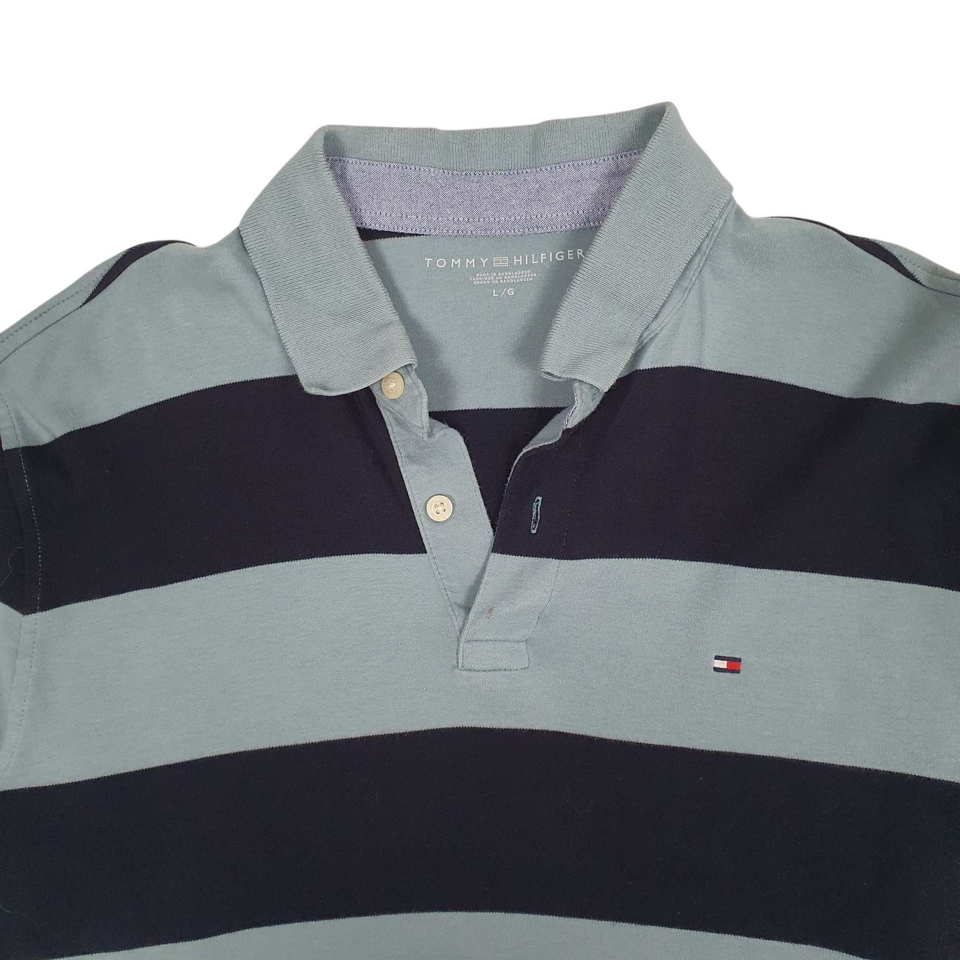 Mens Blue Tommy Hilfiger  Crewneck Polo Shirt