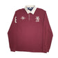 Mens Burgundy Tommy Hilfiger Rugby Long Sleeve Polo Shirt