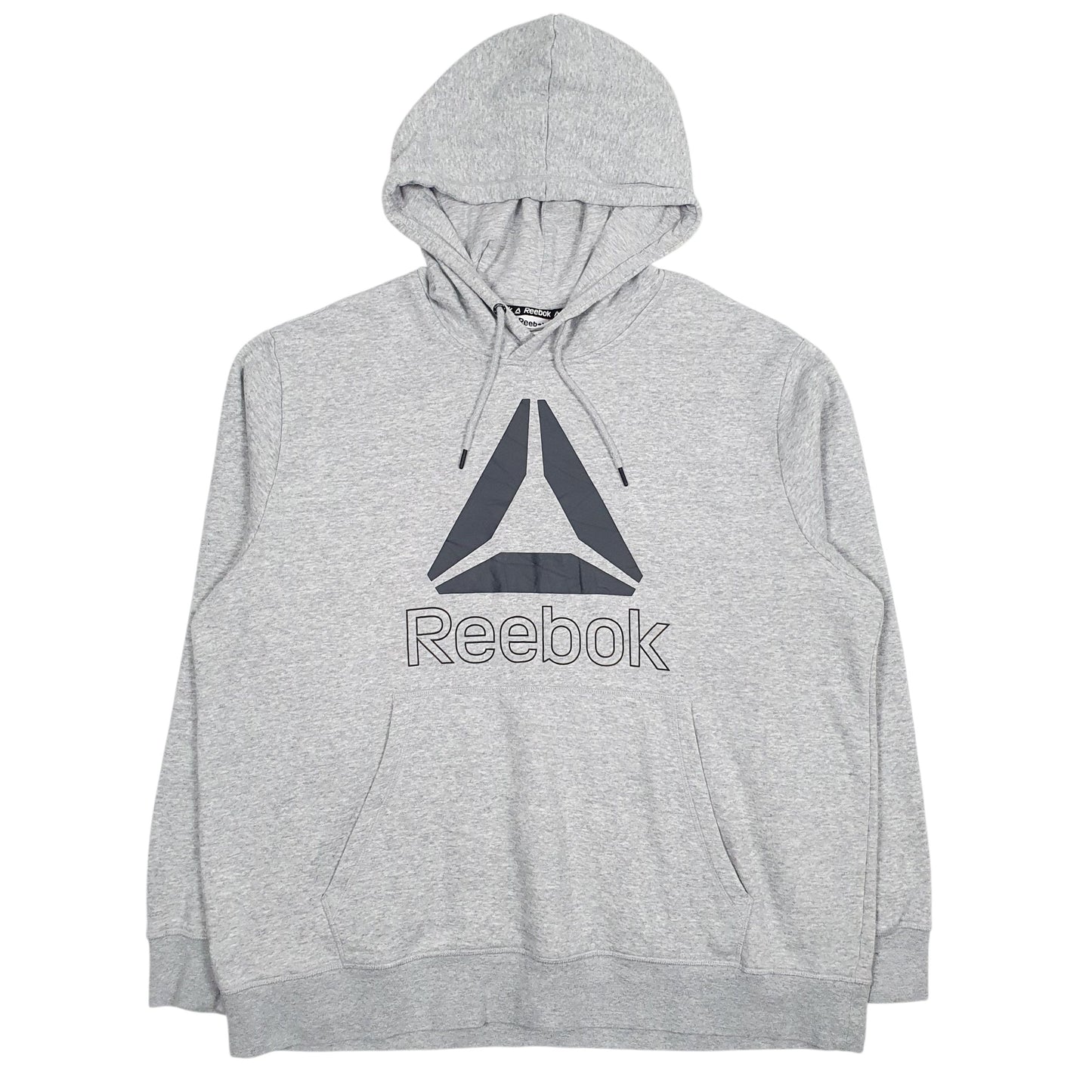 Mens Grey Reebok Spellout Hoodie Jumper