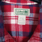 Mens Red L.L.Bean Flannel Plaid  Shirt