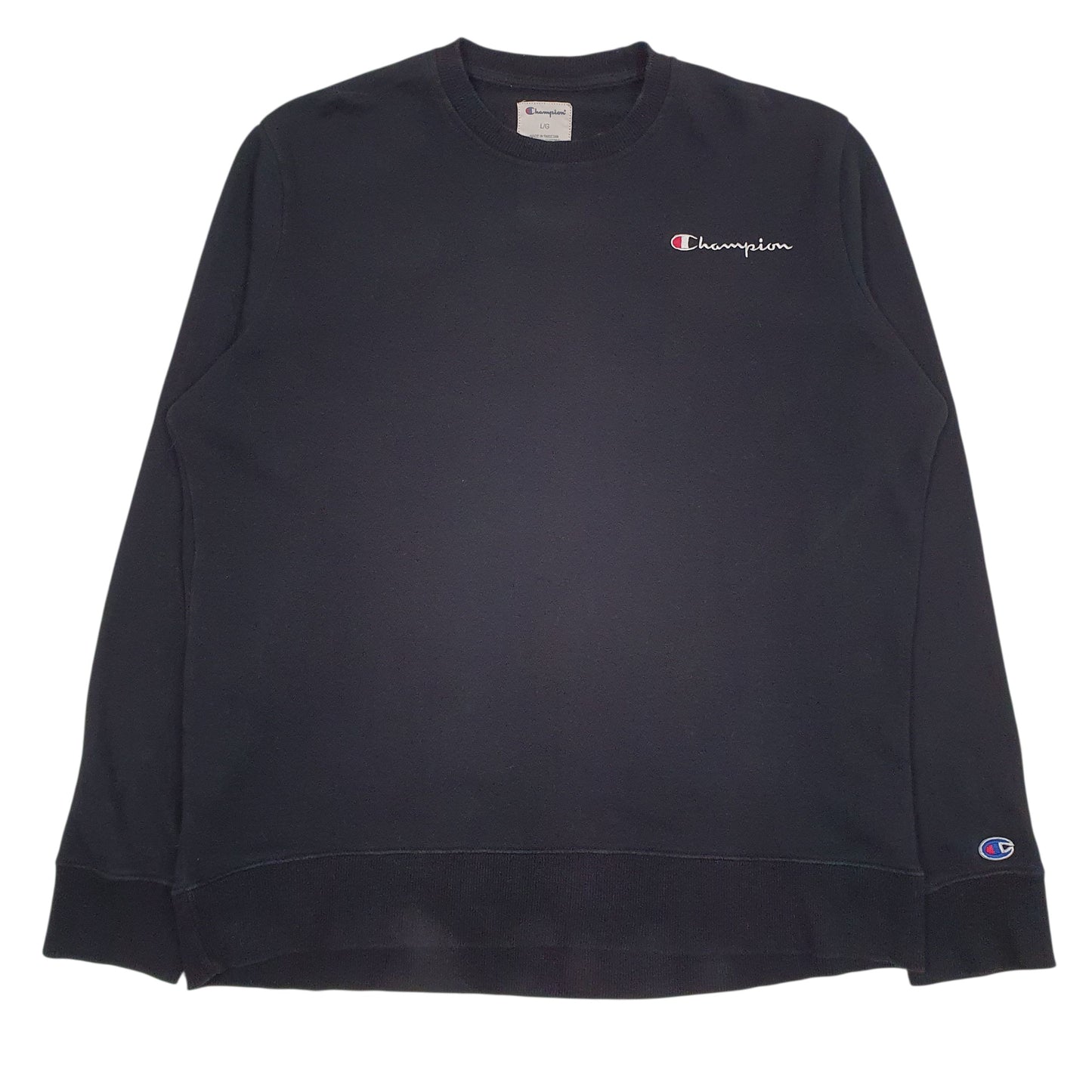 Mens Black Champion  Crewneck Jumper