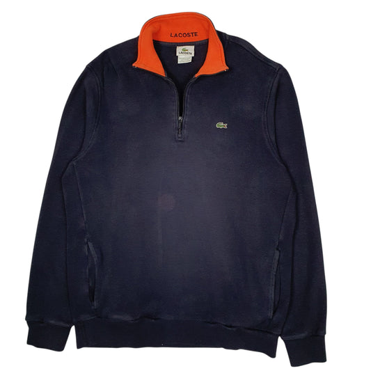 Mens Navy Lacoste  Quarter Zip Jumper