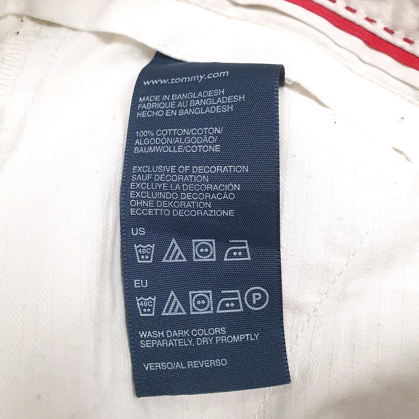 Mens White Tommy Hilfiger   Trousers