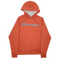 Mens Orange Champion Spellout Hoodie Jumper