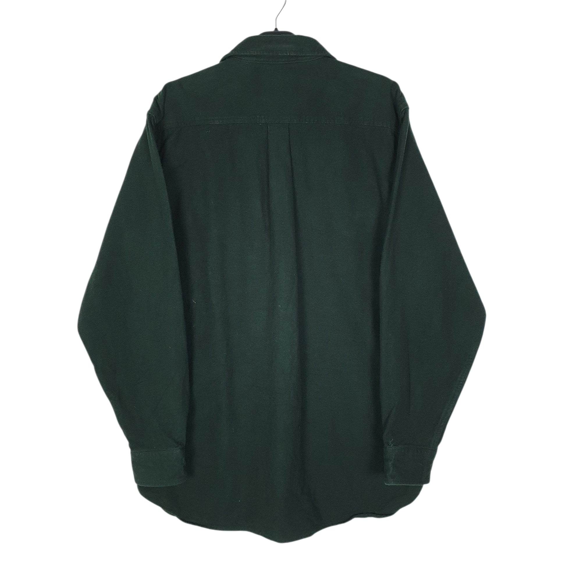 Mens Green L.L.Bean Thick Chamois Flannel Tall  Shirt