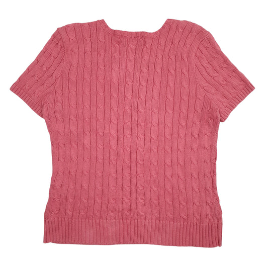 Womens Pink Ralph Lauren Sport Cable Knit Crewneck Jumper