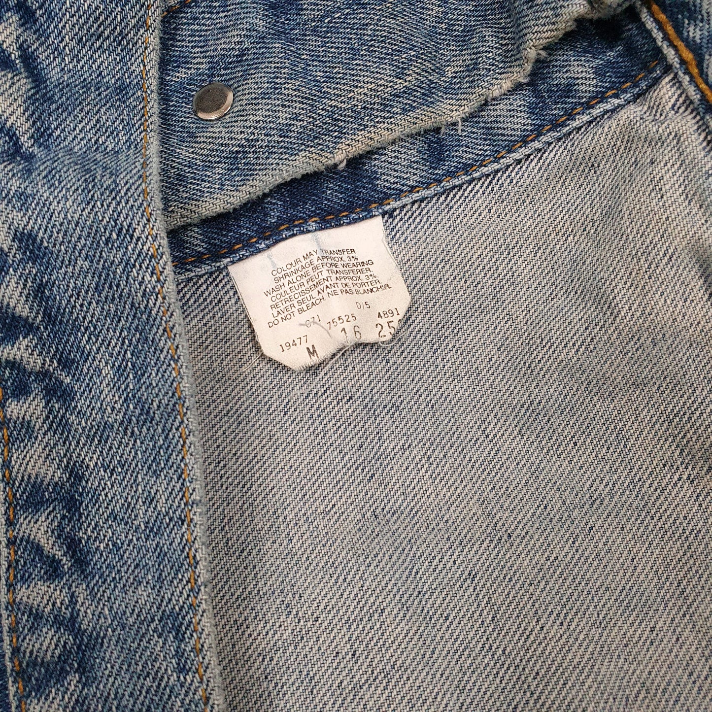 Mens Blue Levis Vintage 90s Type 3 Trucker Made In Canada  Coat