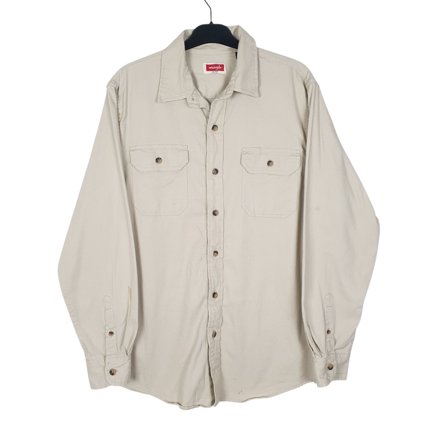 Mens Cream Wrangler  Long Sleeve Shirt