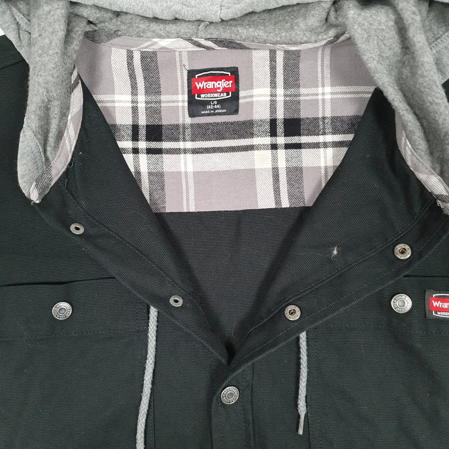 Mens Black Wrangler Chore Hoodie  Coat