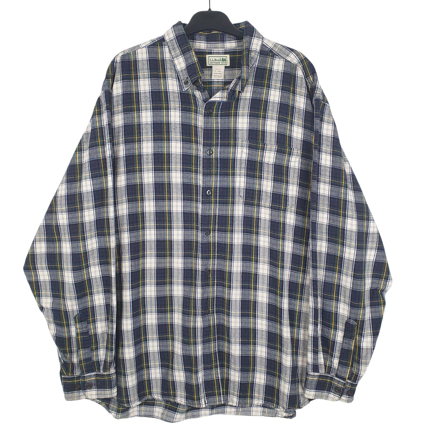 Mens Blue L.L.Bean Flannel Long Sleeve Shirt