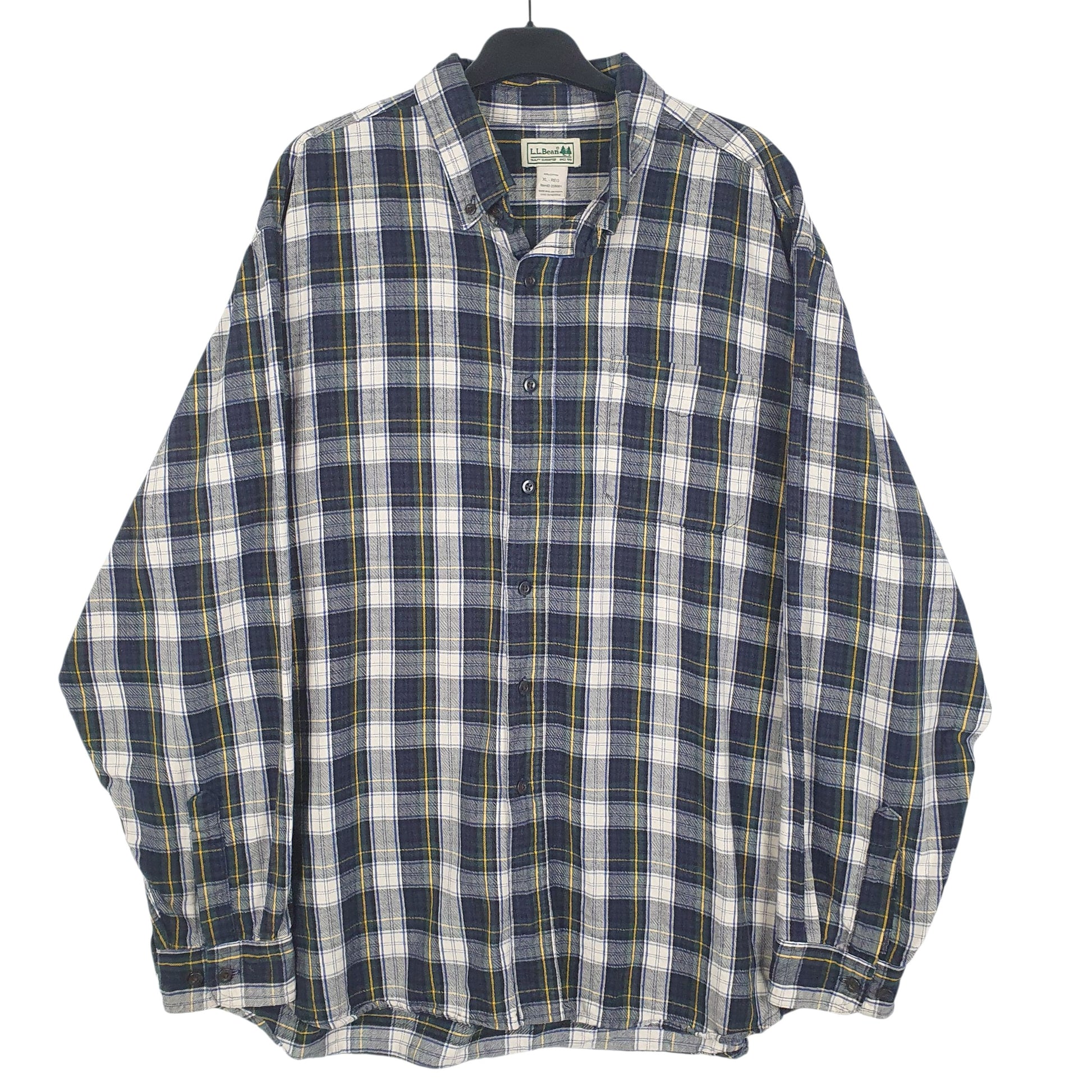 Mens Blue L.L.Bean Flannel Long Sleeve Shirt