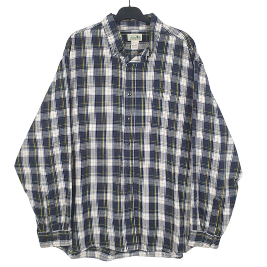 Mens Blue L.L.Bean Flannel Long Sleeve Shirt