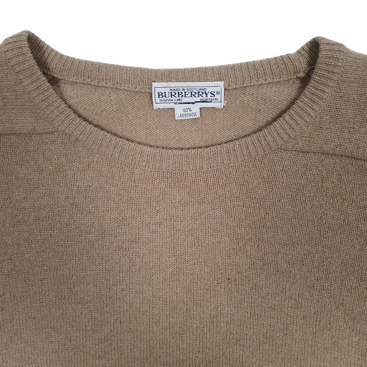 Womens Beige Burberry Vintage 90s Crewneck Jumper