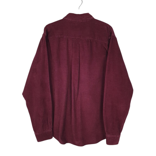 Mens Burgundy Eddie Bauer Corduroy  Shirt