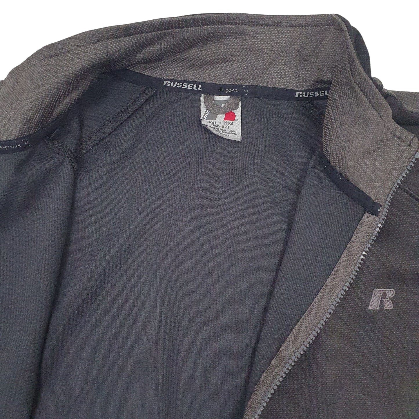 Mens Black Russel Athletic Dri-Power Vintage Full Zip Jumper