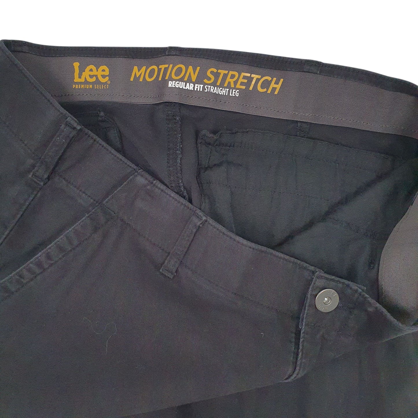 Mens Black Lee Motion Stretch  Trousers