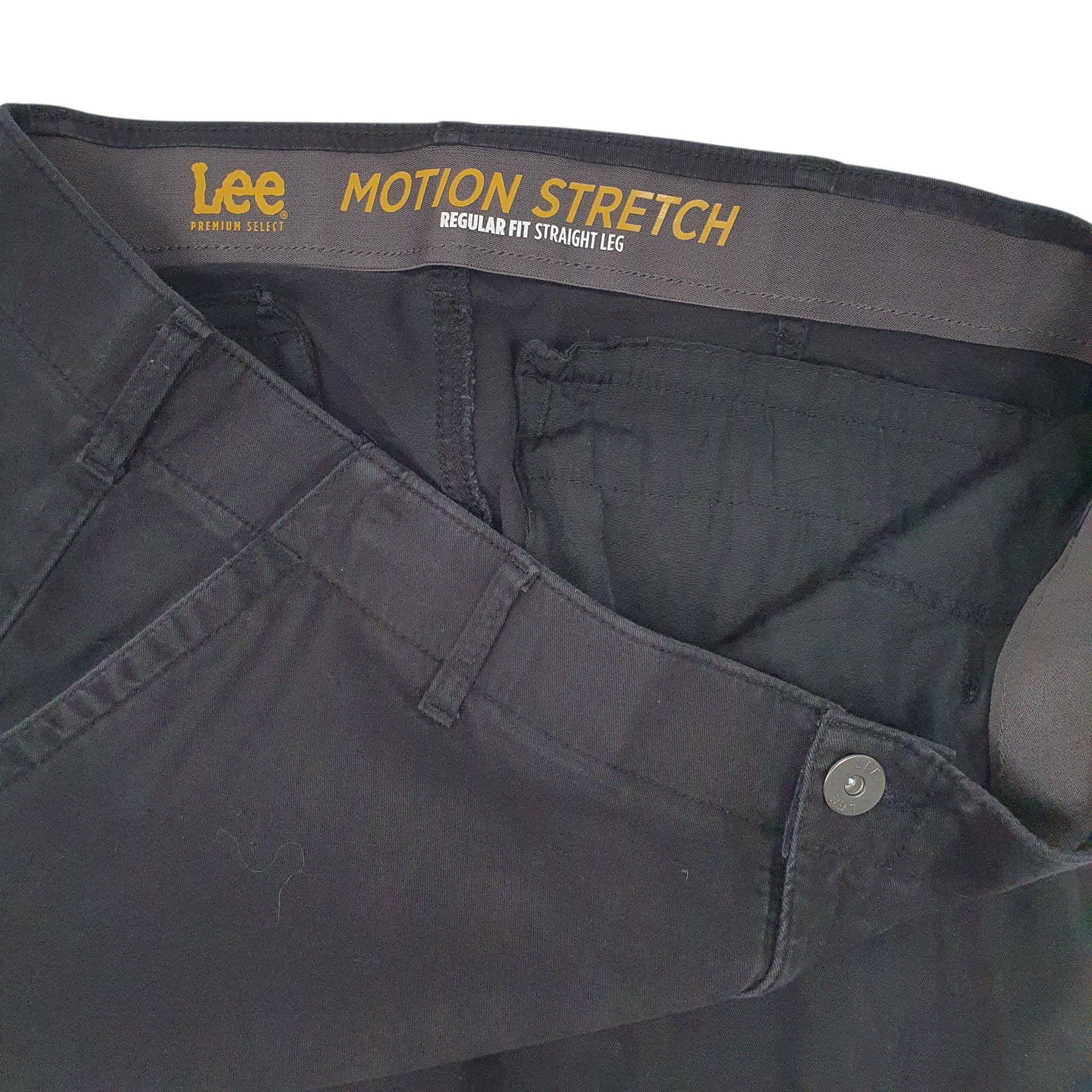 Mens Black Lee Motion Stretch  Trousers