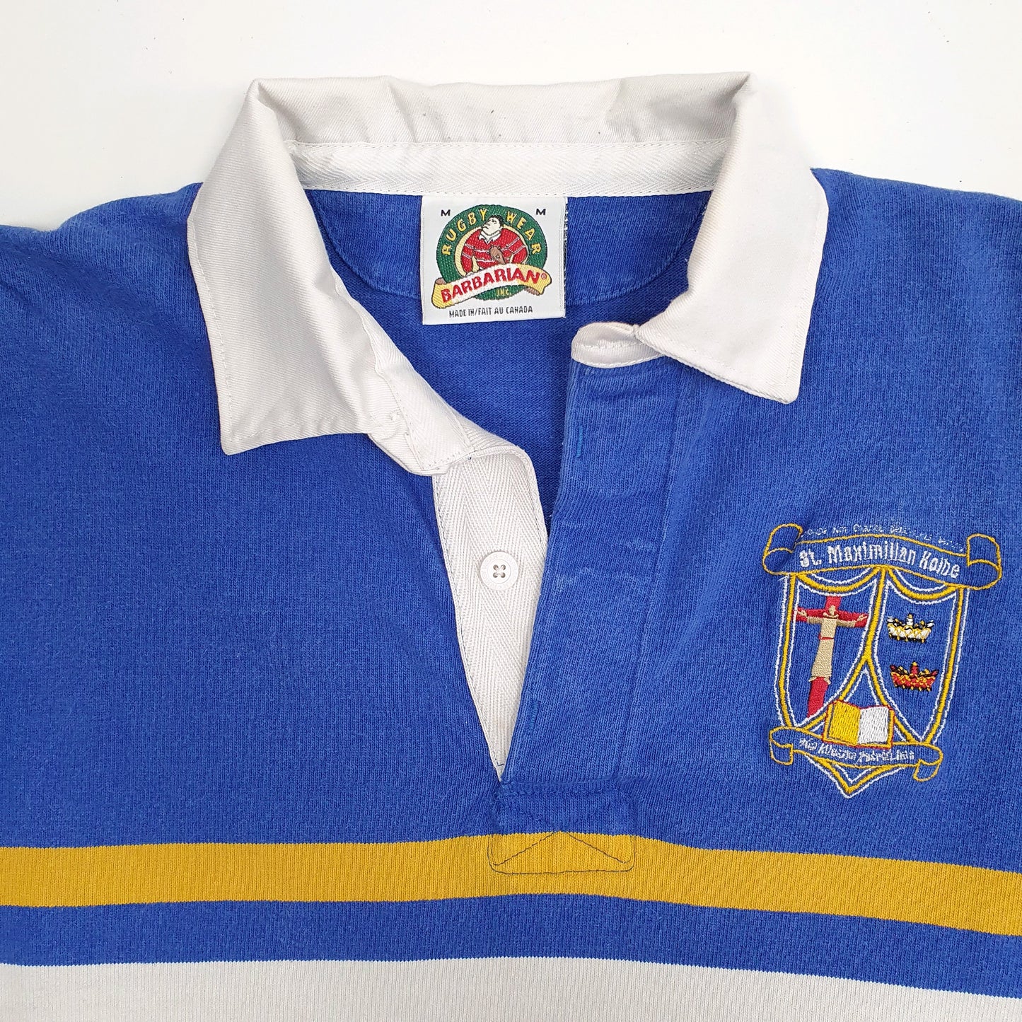 Mens Blue Barbarian Rugby Crewneck Polo Shirt