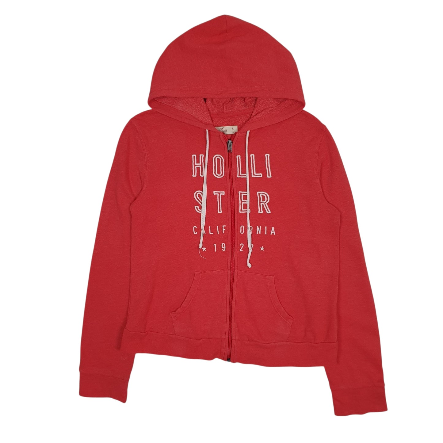 Womens Pink Hollister Hoodie Full Zip Jumper