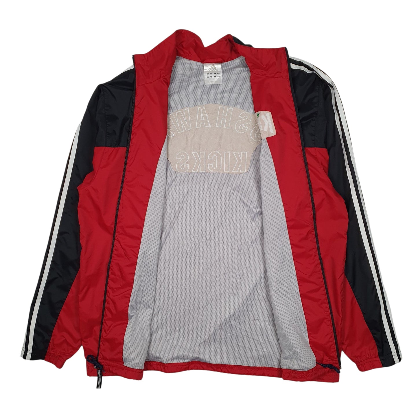 Mens Red Adidas Oshawa Kicks Vintage 2000s Full Zip Coat