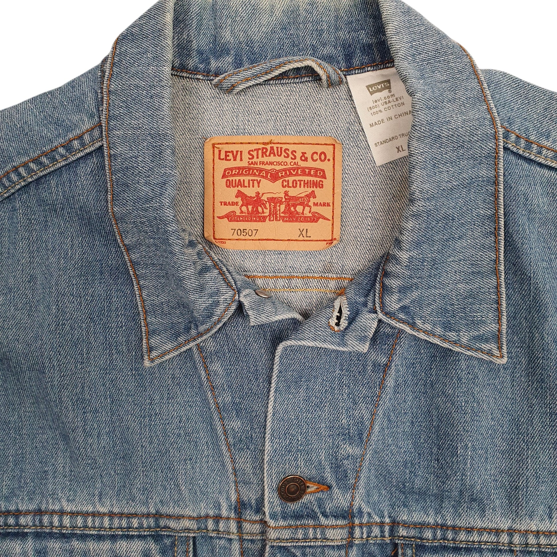 Mens Blue Levis 70507 Gilet Vest Hoodie Coat