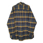 Mens Navy L.L.Bean Thick Flannel Plaid Chamois  Shirt