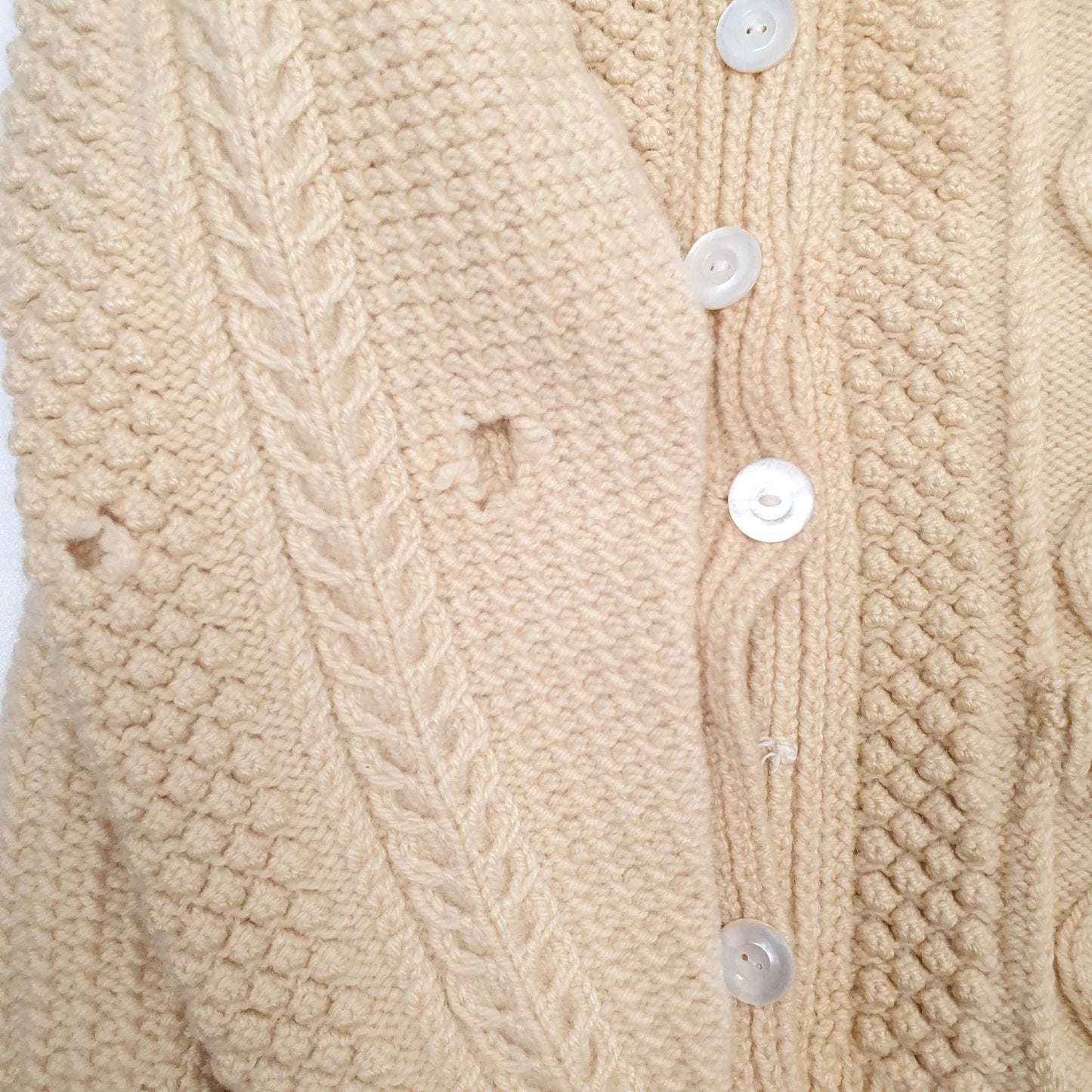 Womens Yellow Unbranded Chunky Knit Cardigan Jumper