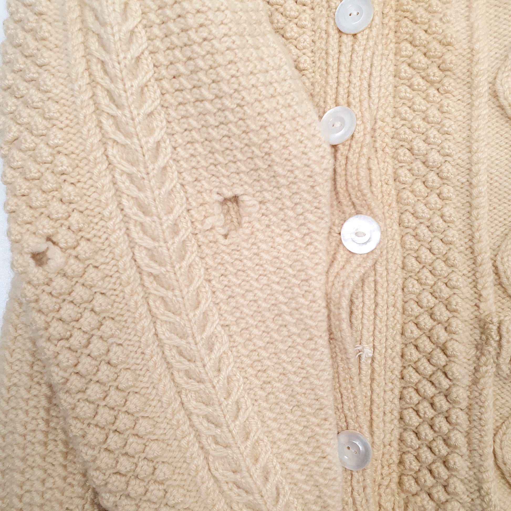 Womens Yellow Unbranded Chunky Knit Cardigan Jumper