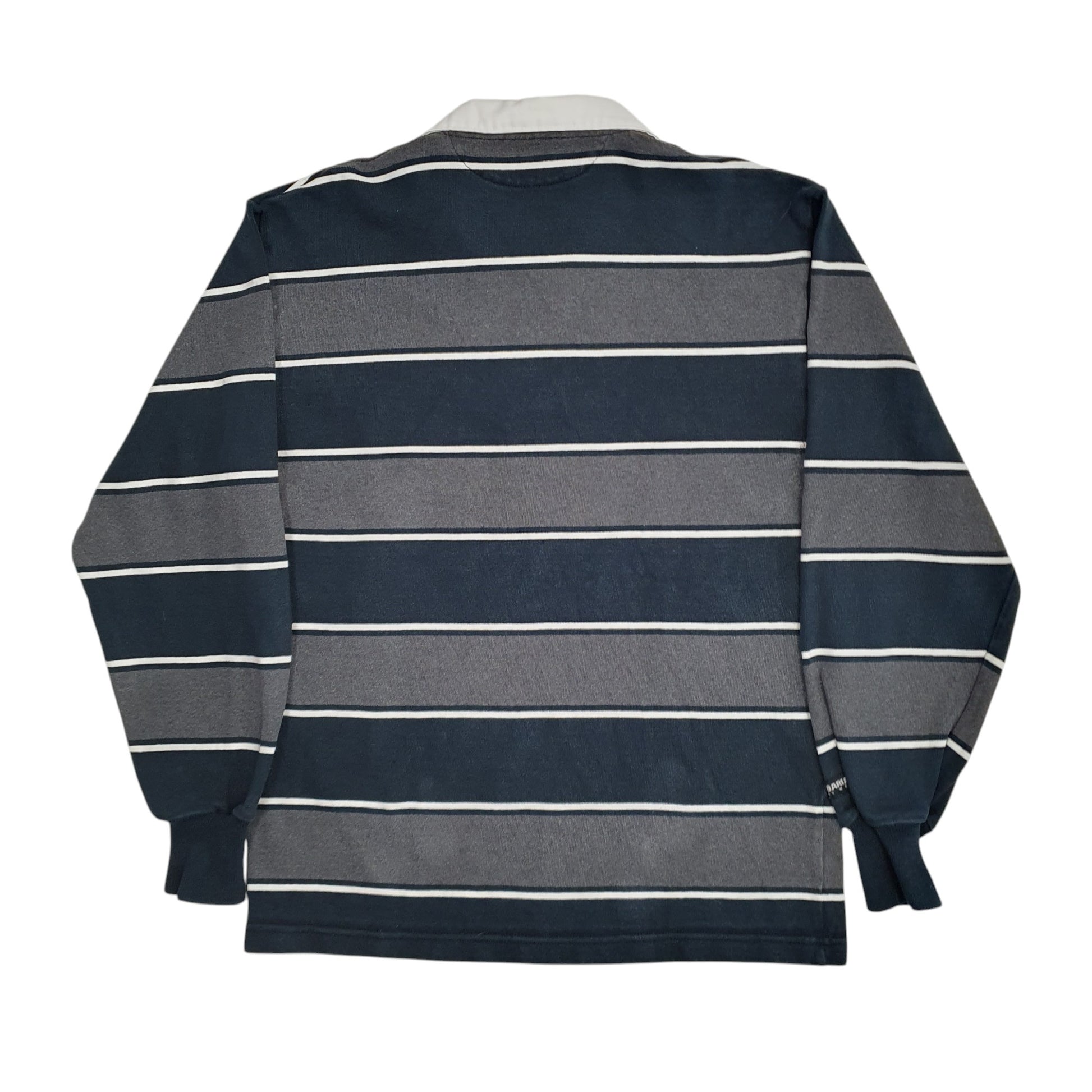 Mens Grey Barbarian Rugby Hoodie Polo Shirt