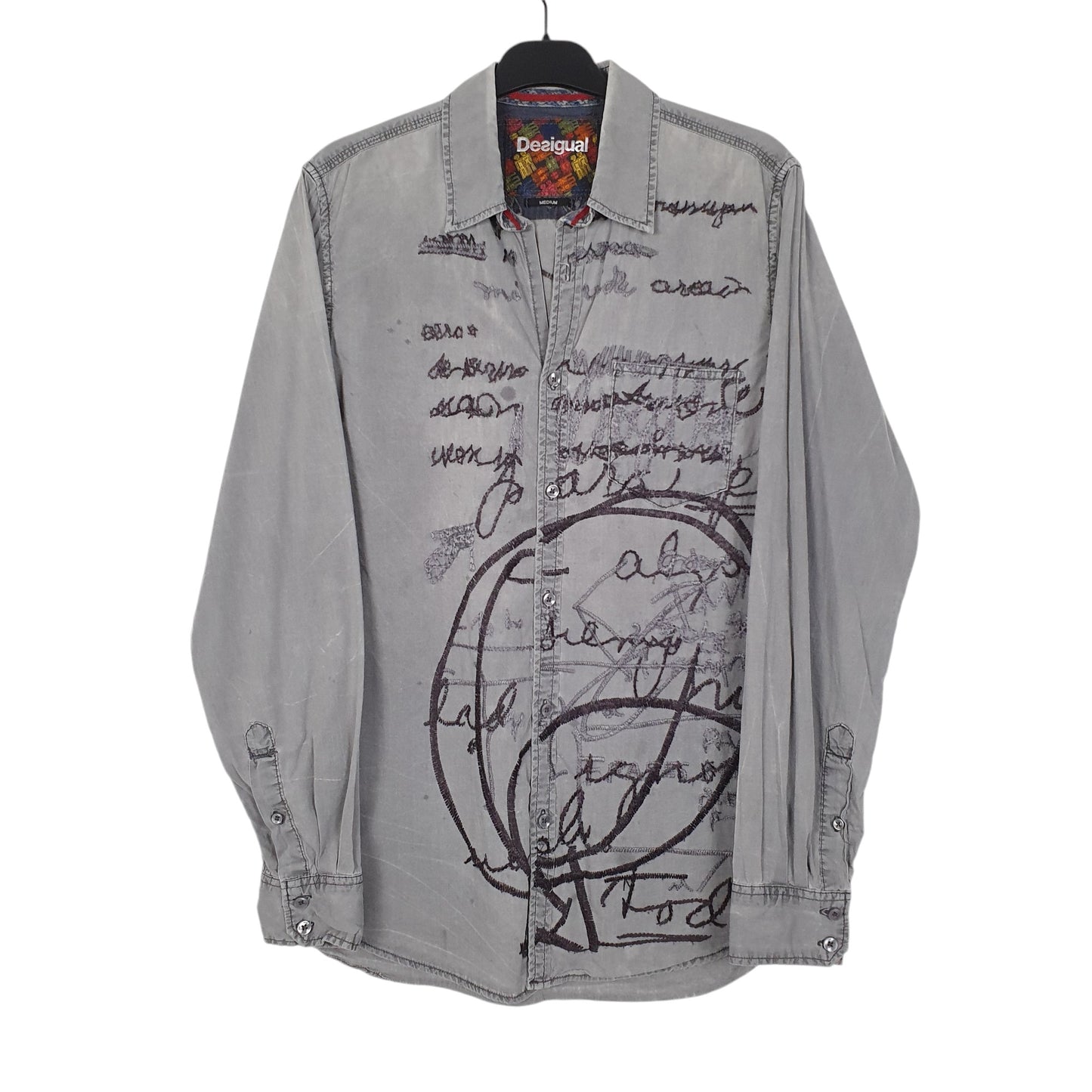 Mens Grey Desigual  Long Sleeve Shirt