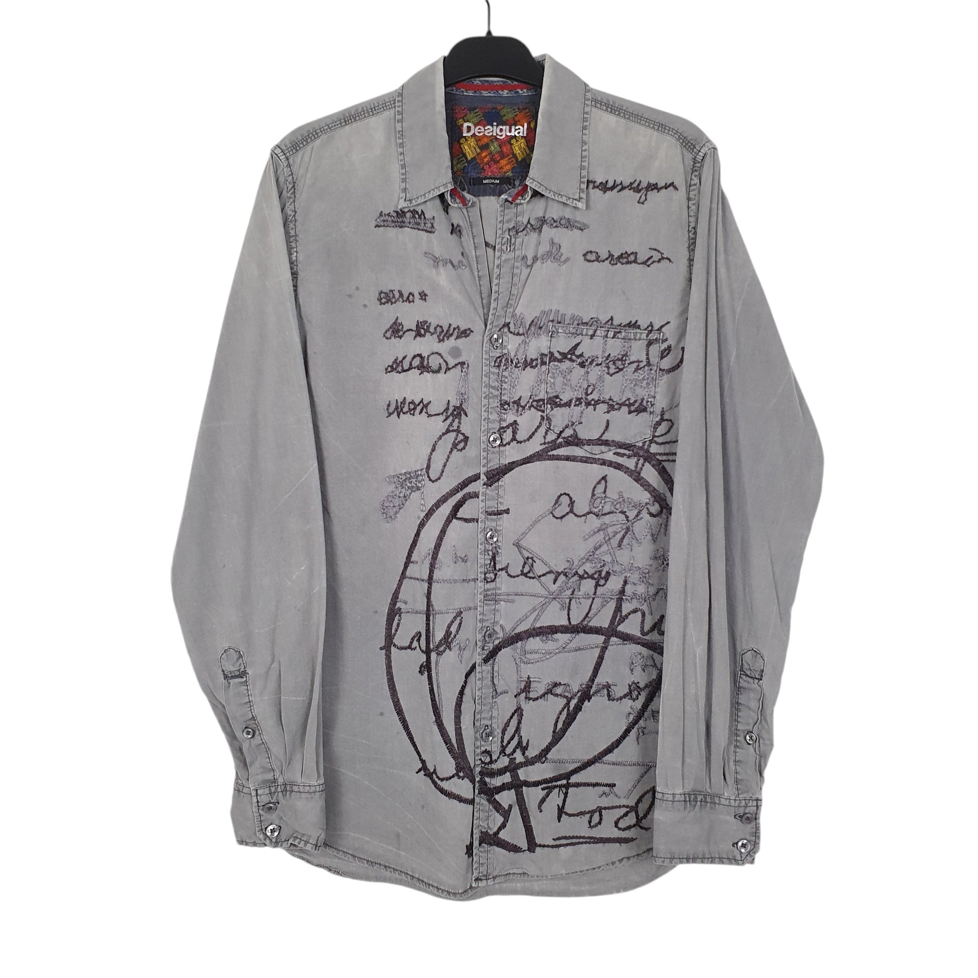 Mens Grey Desigual  Long Sleeve Shirt