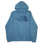 Mens Blue The North Face Spellout Hoodie Jumper