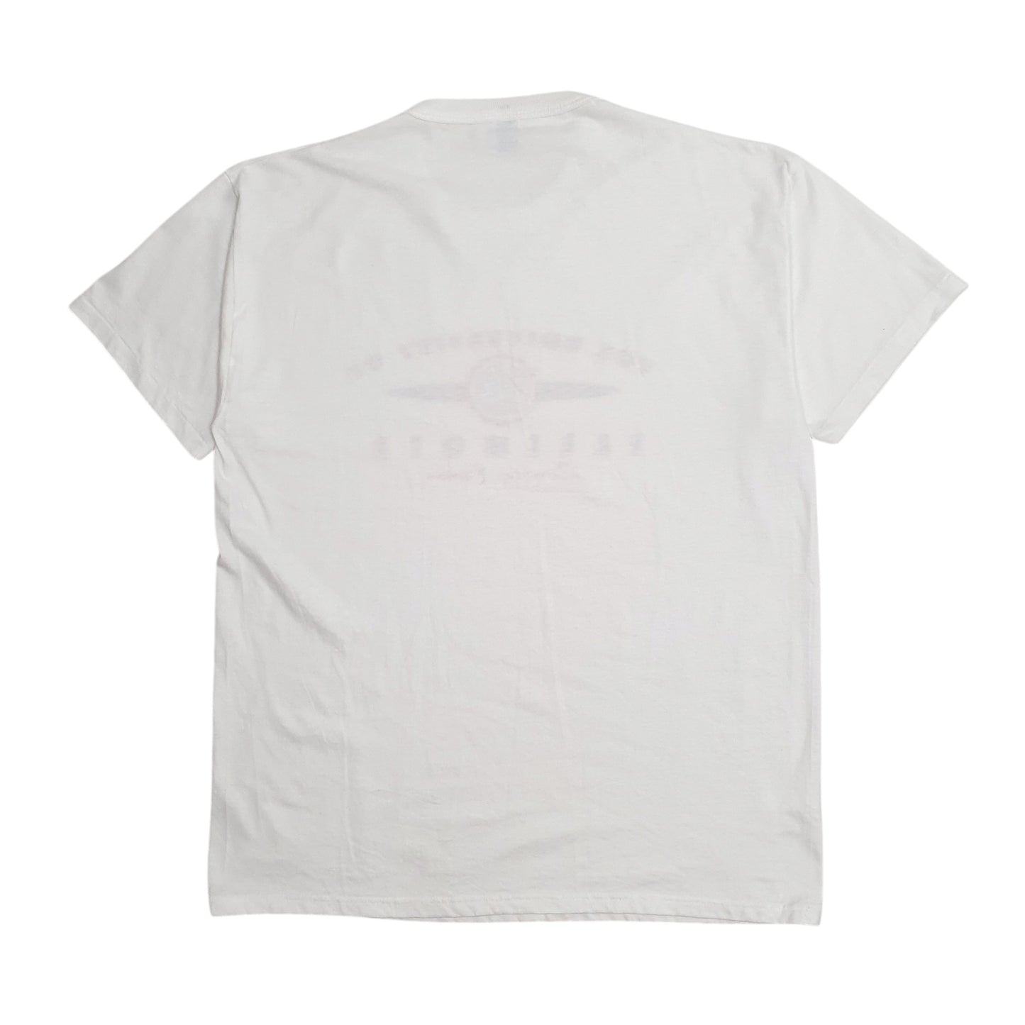 Mens White Russell Athletic Single Stitch Vintage 90s Illinois University  T Shirt