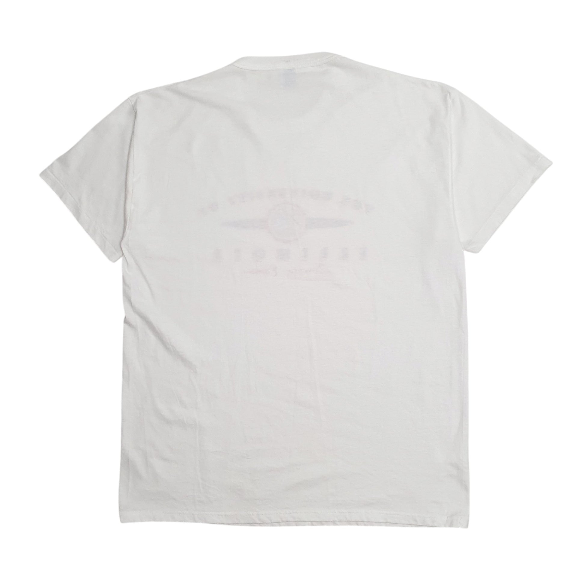 Mens White Russell Athletic Single Stitch Vintage 90s Illinois University  T Shirt