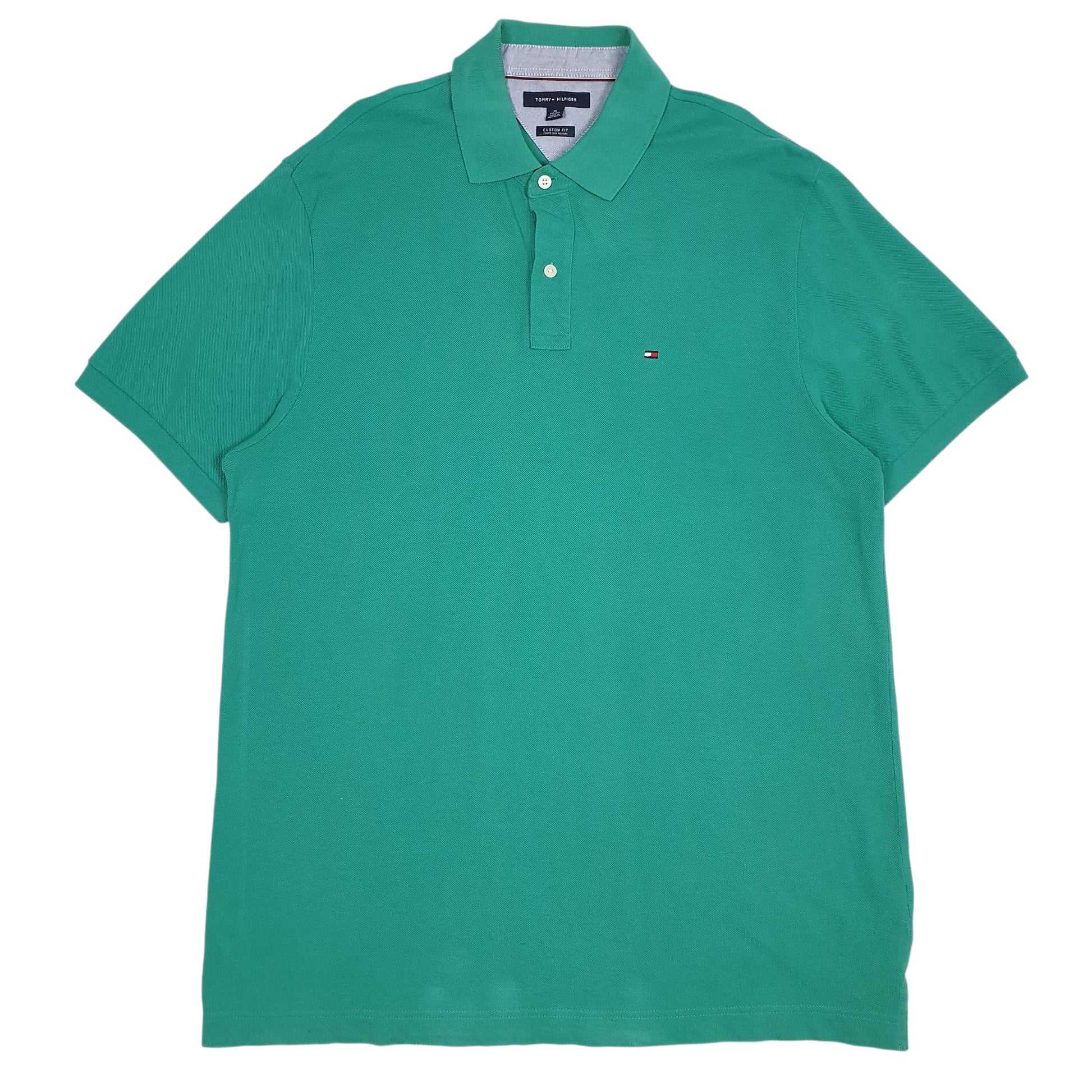 Mens Green Tommy Hilfiger  Short Sleeve Polo Shirt