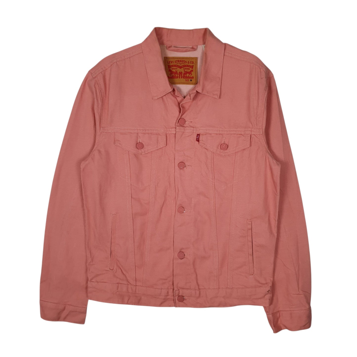 Mens Pink Levis Type 3 Trucker Full Zip Coat